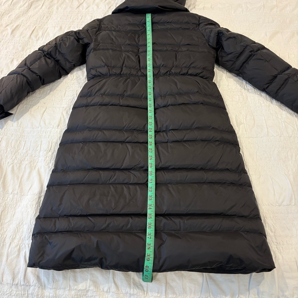NWT Kate Spade New York Quilted Long Down Parka With Bib, Black Size Small - Picture 12 of 16